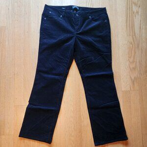 Talbots Womens Boot Cut Velvet Pants 20W Black Classic Preppy Chic Festive Jeans